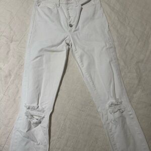 Women's White Distressed Jeans